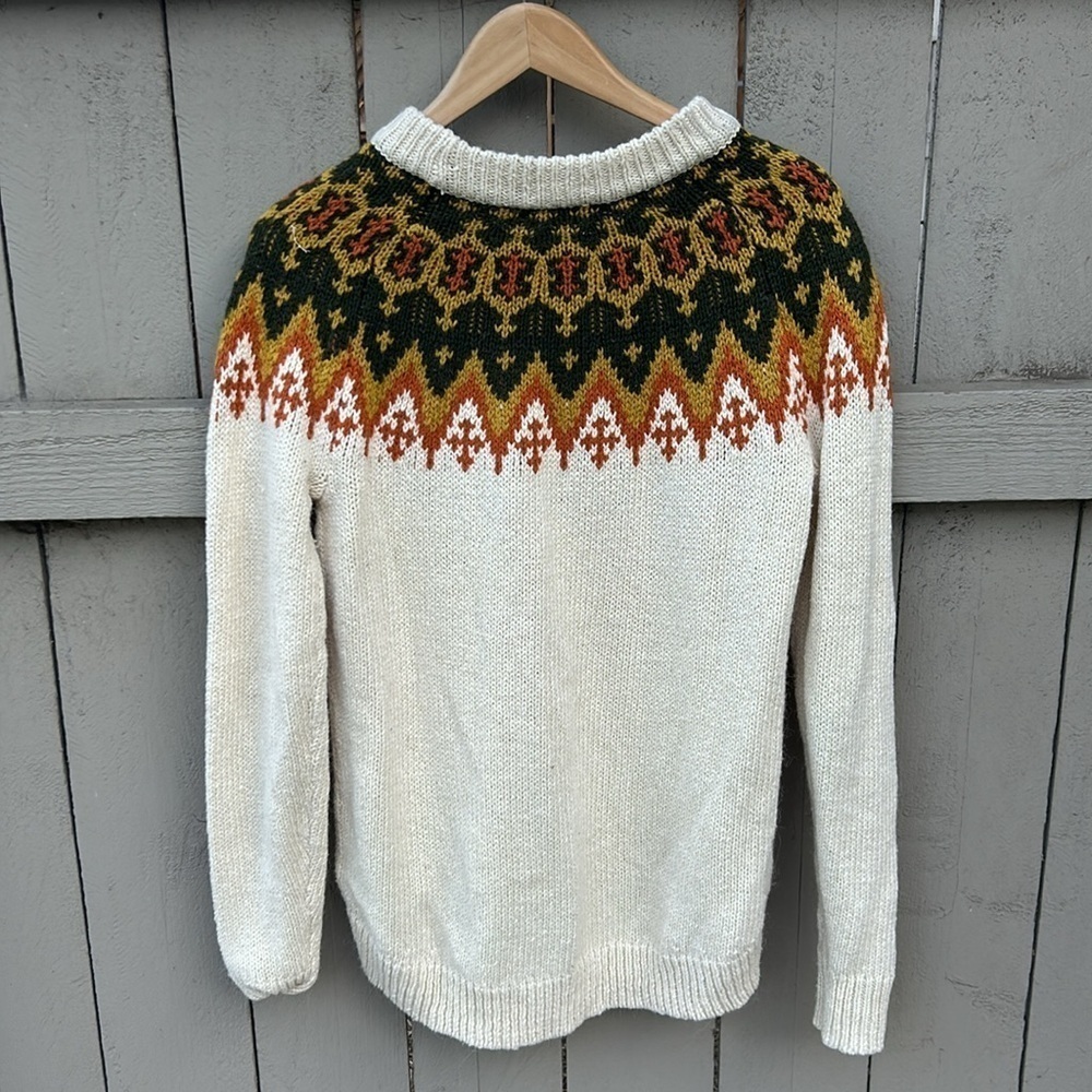 Madewell Fair Isle Pullover Sweater Vintage Inspired Alpaca Blend Sz Small - Picture 5 of 6